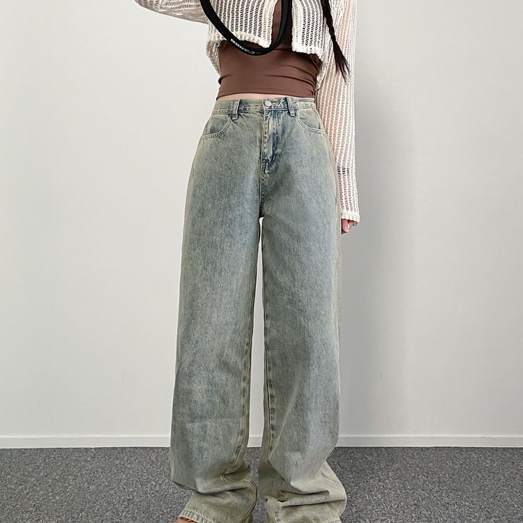 【BASIC/LONG 丈別】ビンテージ配色デニムパンツ LIGHT BLUE