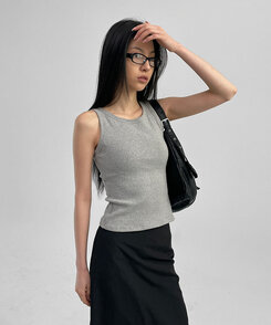 イージーベーシックカップ付きノースリーブ MELANGE GRAY