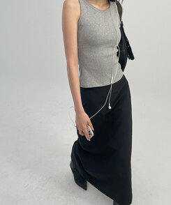 イージーベーシックカップ付きノースリーブ MELANGE GRAY