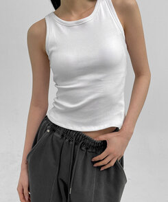 イージーベーシックカップ付きノースリーブ WHITE