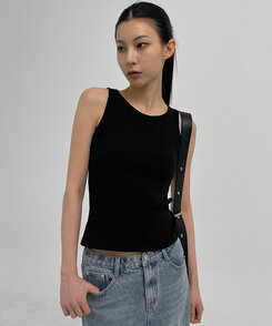 イージーベーシックカップ付きノースリーブ BLACK