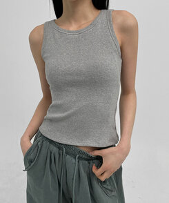 イージーベーシックカップ付きノースリーブ MELANGE GRAY