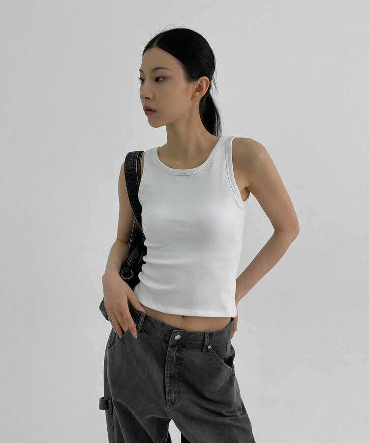 イージーベーシックカップ付きノースリーブ WHITE