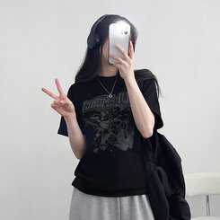 半袖Tシャツ スペース半袖Tシャツ BLACK