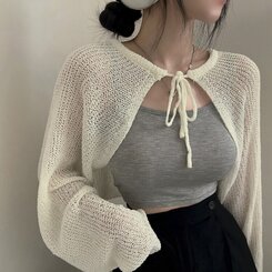 カーディガン ウィズミーサマーニットボレロカーディガン IVORY