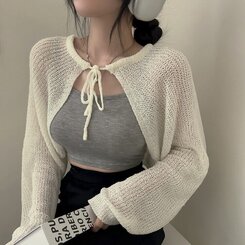 カーディガン ウィズミーサマーニットボレロカーディガン IVORY