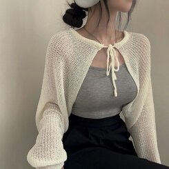 カーディガン ウィズミーサマーニットボレロカーディガン IVORY