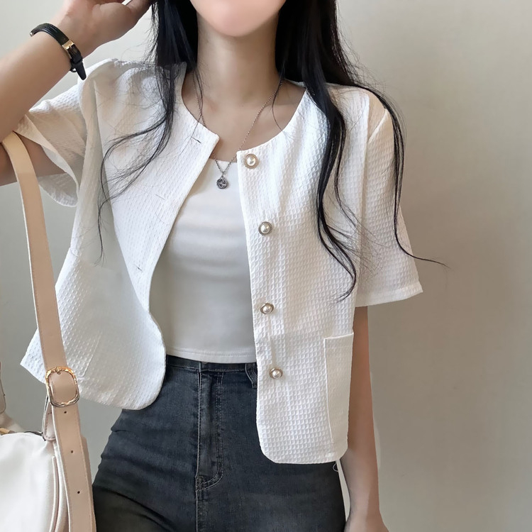 ツイード半袖クロップジャケット｜ジャケット｜韓国ファッション通販 SONA