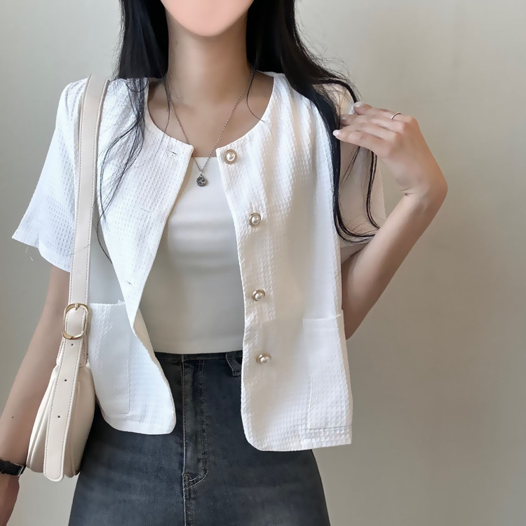 ツイード半袖クロップジャケット｜ジャケット｜韓国ファッション通販 SONA