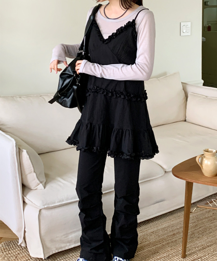 フリルビスチェミニワンピース｜ミニワンピース｜韓国