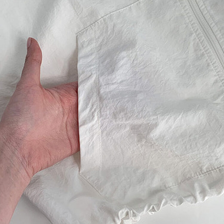 カンガルークロップフードストリングウィンドブレーカー5色