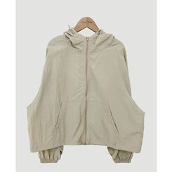 カンガルークロップフードストリングウィンドブレーカー5色