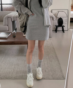 靴下・タイツ エアシースルーウォーマーニーソックス GRAY
