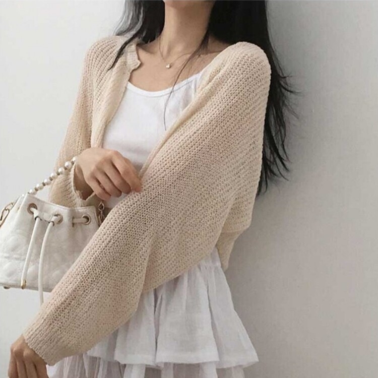 デリケートシンクボレロカーディガン8色 BEIGE