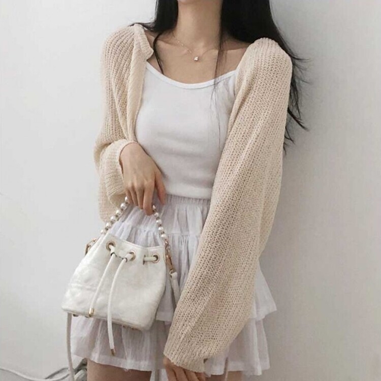 デリケートシンクボレロカーディガン8色 BEIGE