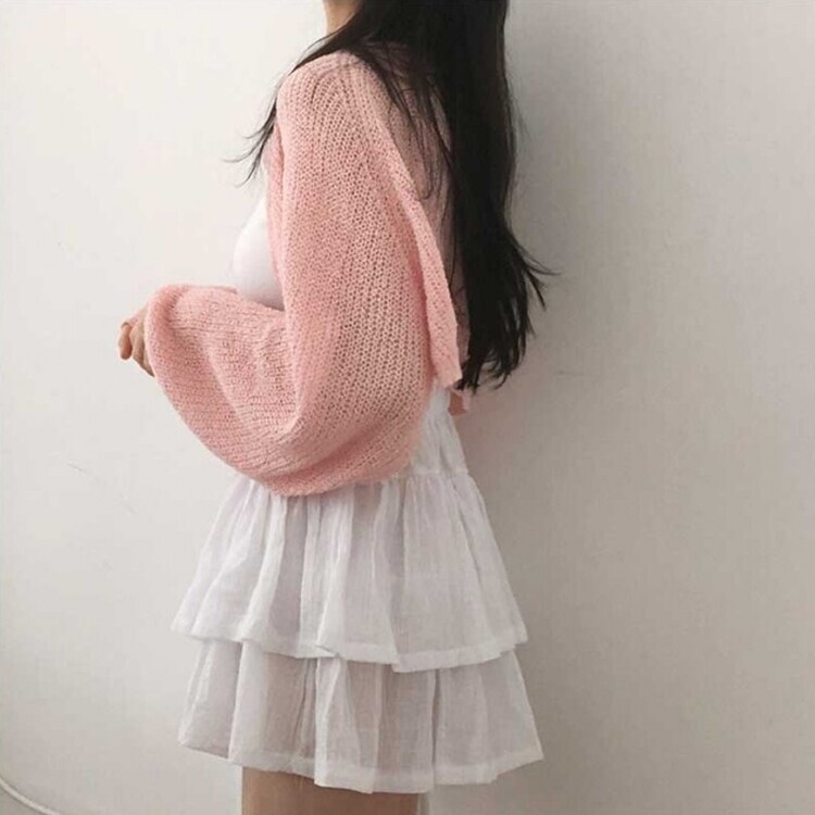 デリケートシンクボレロカーディガン8色 PINK