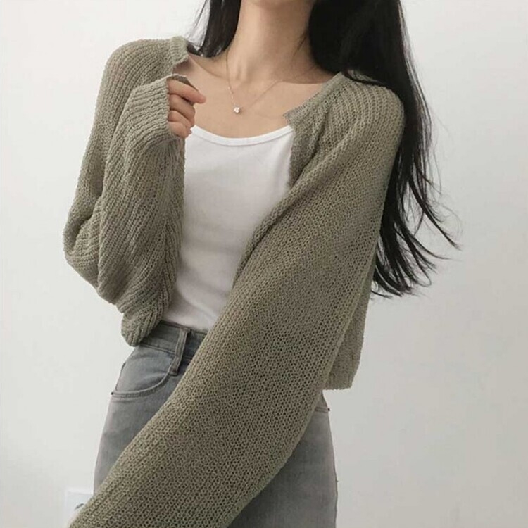 デリケートシンクボレロカーディガン8色 KHAKI