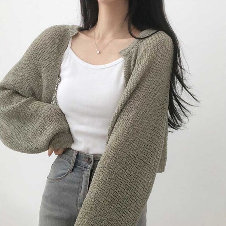 デリケートシンクボレロカーディガン8色 KHAKI