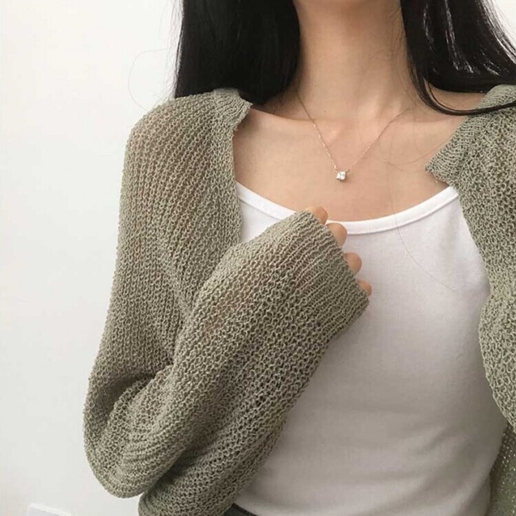 デリケートシンクボレロカーディガン8色 KHAKI