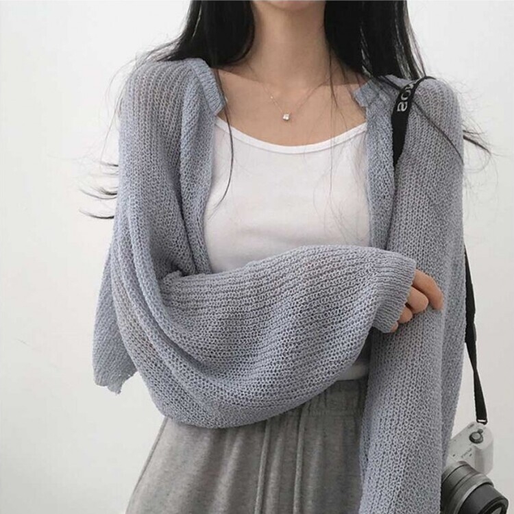 デリケートシンクボレロカーディガン8色 AQUA