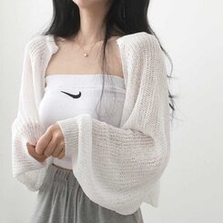 デリケートシンクボレロカーディガン8色 IVORY