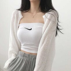 デリケートシンクボレロカーディガン8色 IVORY