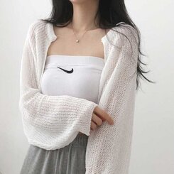 デリケートシンクボレロカーディガン8色 IVORY