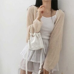 デリケートシンクボレロカーディガン8色 BEIGE