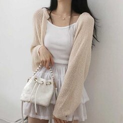 デリケートシンクボレロカーディガン8色 BEIGE