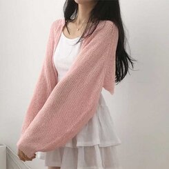 デリケートシンクボレロカーディガン8色 PINK