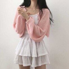 デリケートシンクボレロカーディガン8色 PINK