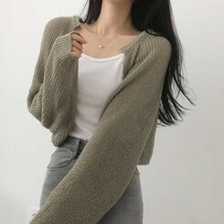 デリケートシンクボレロカーディガン8色 KHAKI