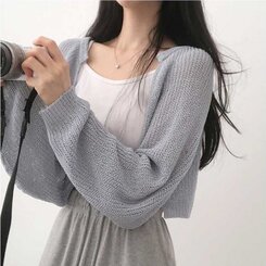 デリケートシンクボレロカーディガン8色 AQUA