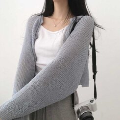 デリケートシンクボレロカーディガン8色 AQUA