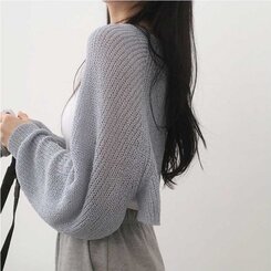 デリケートシンクボレロカーディガン8色 AQUA