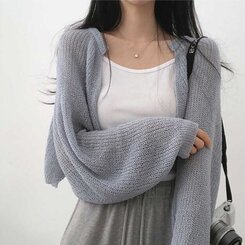 デリケートシンクボレロカーディガン8色 AQUA