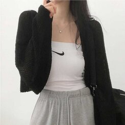 デリケートシンクボレロカーディガン8色 BLACK