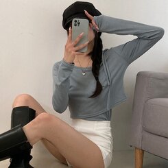 ショートパンツ ハイウエストピンタックスパンショートパンツ WHITE