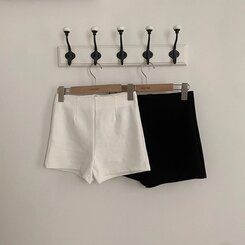 ショートパンツ ハイウエストピンタックスパンショートパンツ