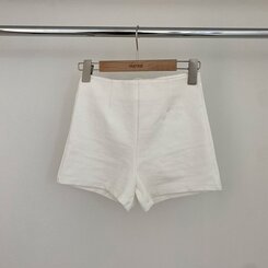 ショートパンツ ハイウエストピンタックスパンショートパンツ