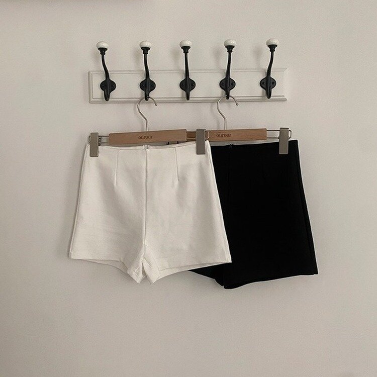 내다리에 착붙 하이웨스트 쫀쫀 핀턱 스판 하프 반바지 숏팬츠