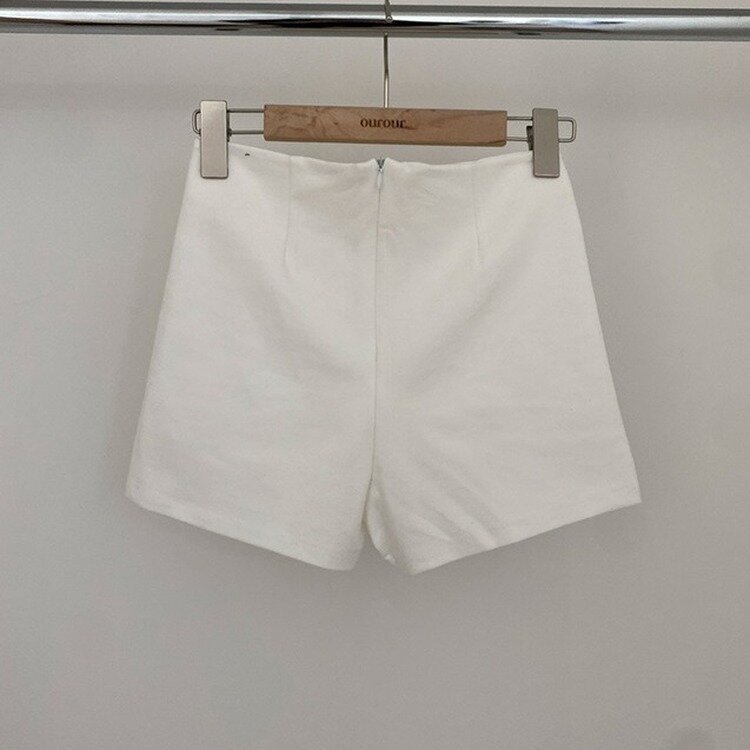 내다리에 착붙 하이웨스트 쫀쫀 핀턱 스판 하프 반바지 숏팬츠