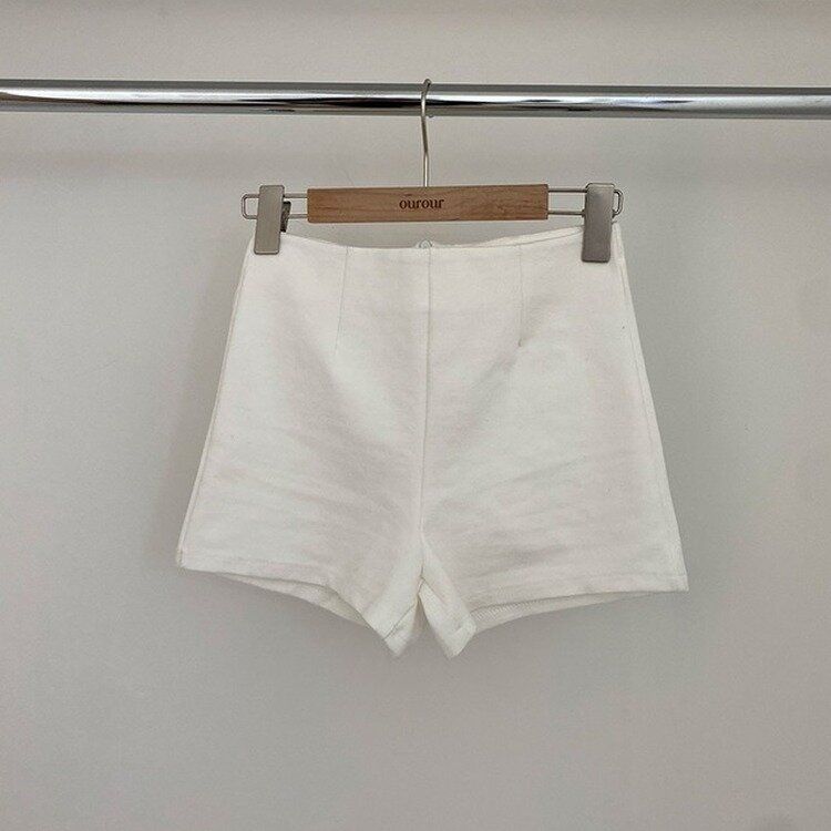 ハイウエストピンタックスパンショートパンツ