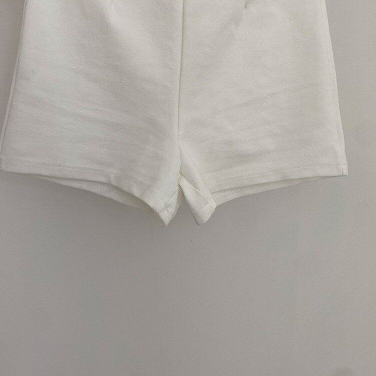 ハイウエストピンタックスパンショートパンツ