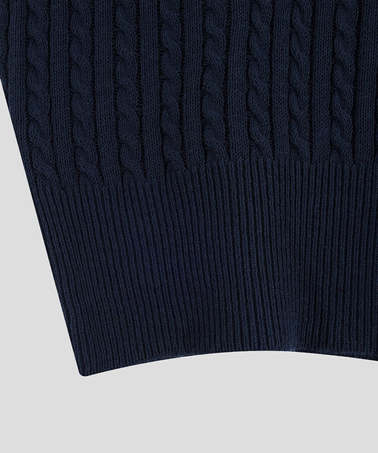 ケーブル編みシャーリング半袖ニット5色