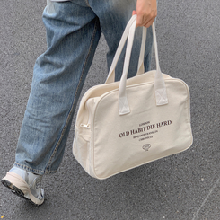 バッグ 【+キーリング選択可】キャンバスビッグショルダーバッグ IVORY