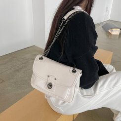 バッグ フェイクレザーチェーンツーウェイショルダークロスバッグ IVORY
