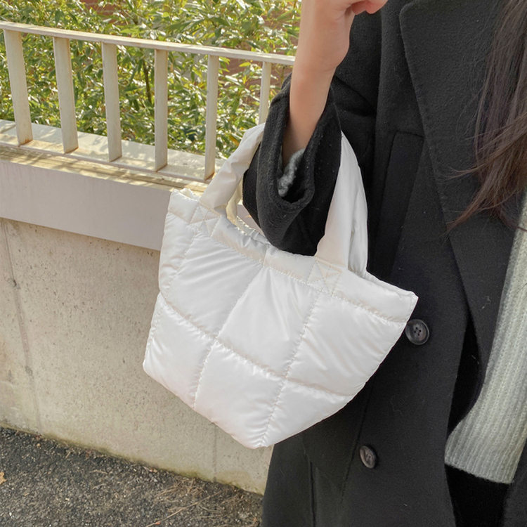 フェイクレザーレザーダウントートバッグ｜バッグ｜韓国ファッション