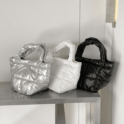 フェイクレザーレザーダウントートバッグ｜バッグ｜韓国ファッション