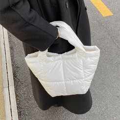 フェイクレザーレザーダウントートバッグ｜バッグ｜韓国ファッション